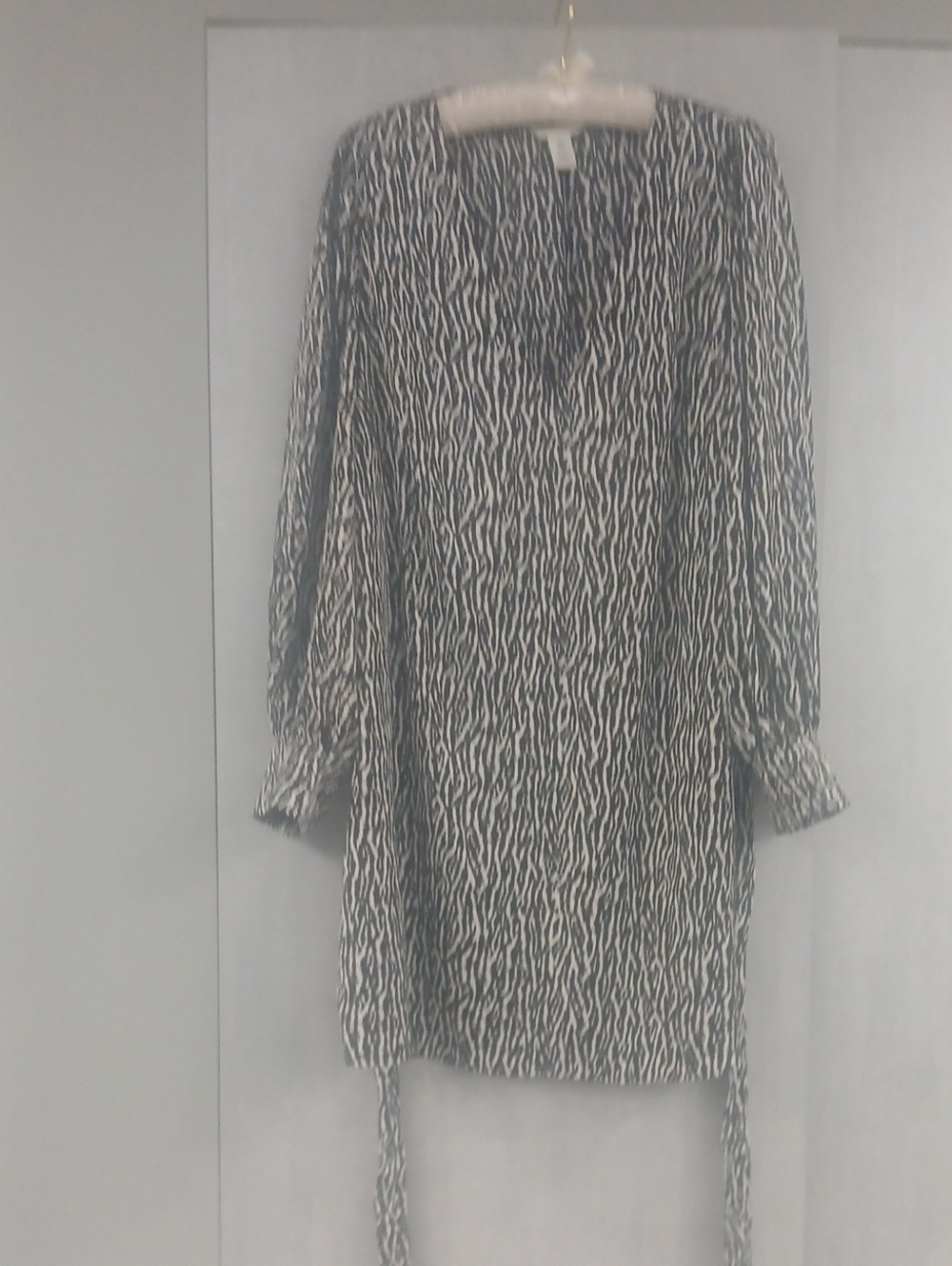 H&M Black and White Zebra-Print Long Sleeve Dress